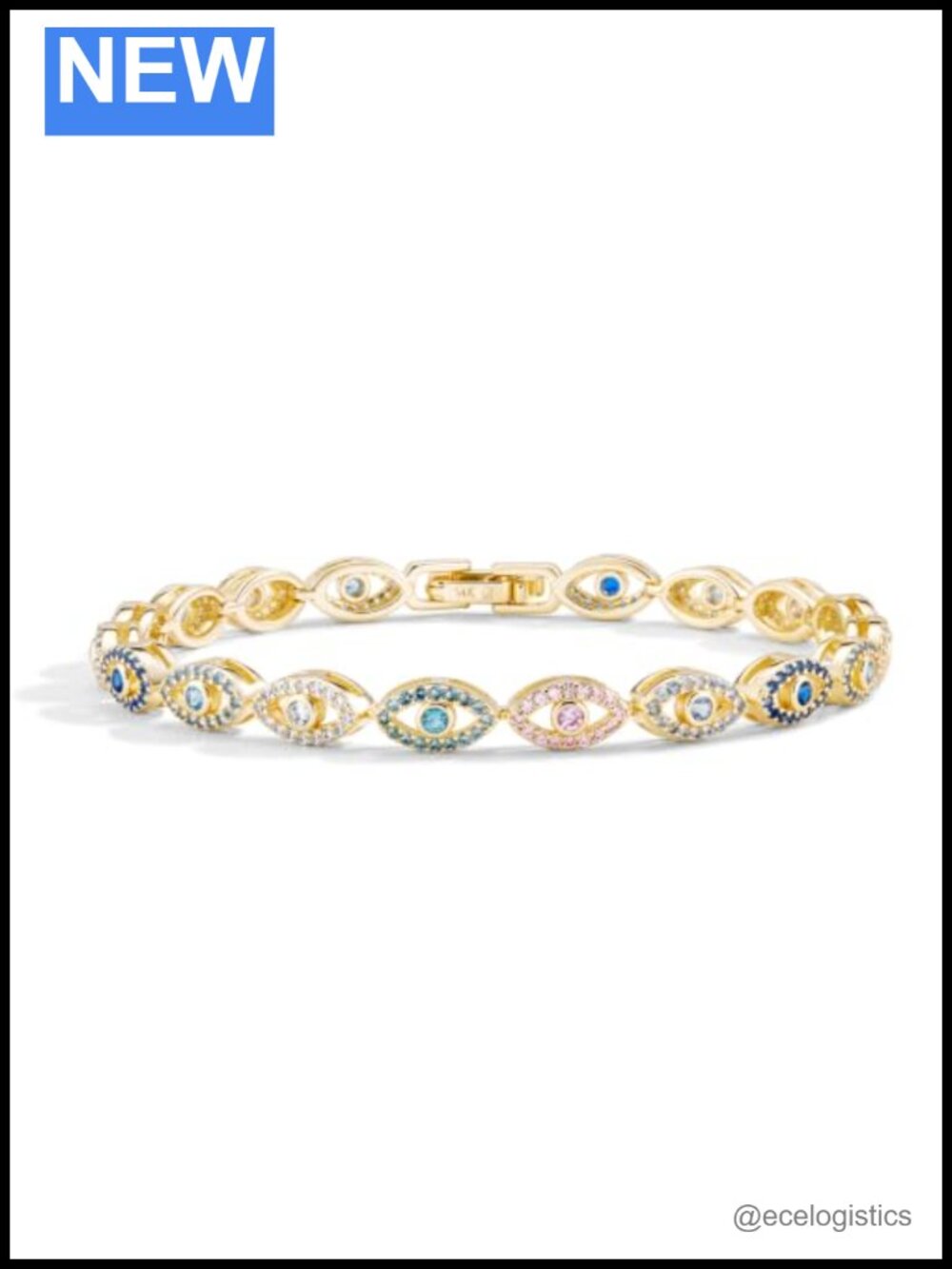 14k Gold Filled Evil Eye Bracelet Tennis Chain